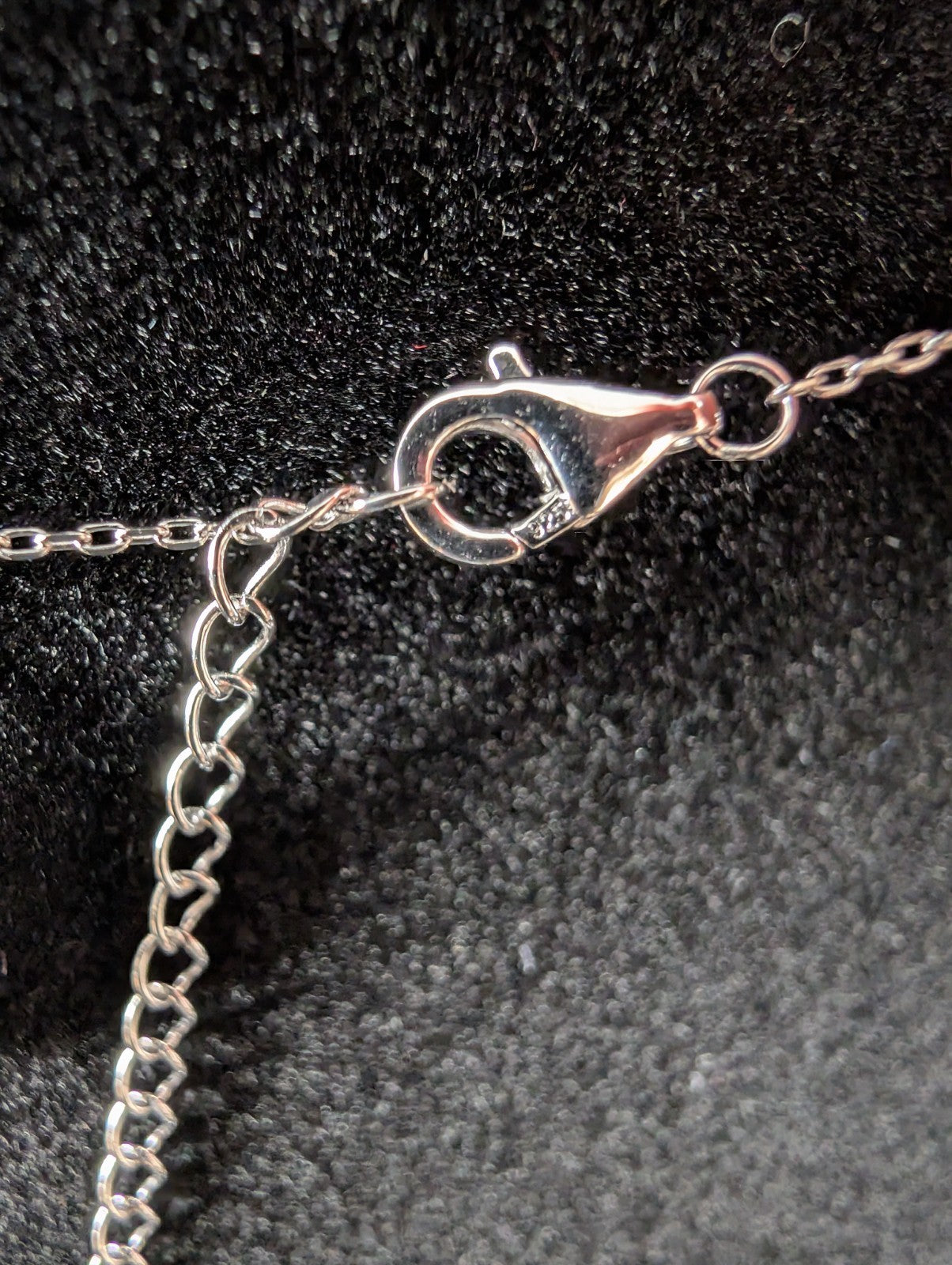 Solid 925 Sterling Silver Moissanite Hamsa Pendant and 16in-18in Anchor Necklace