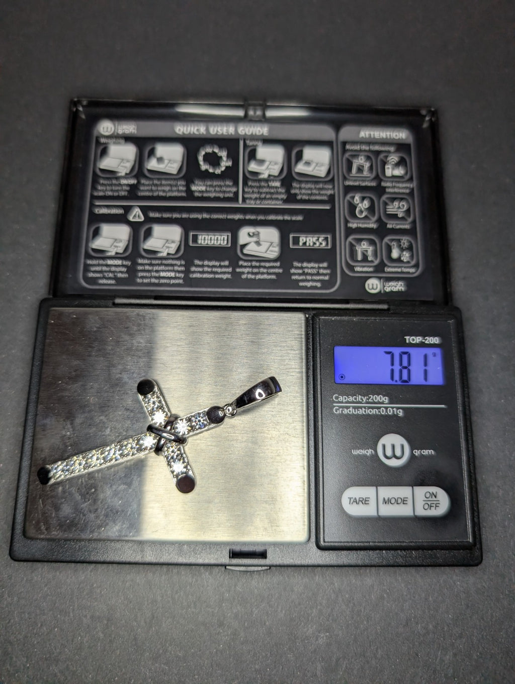 Solid 925 Sterling Silver Iced Out VVS D Color Moissanite X Tennis Cross Pendant