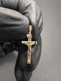 Vintage Solid 14K Yellow Gold Crucifix Cross Pendant