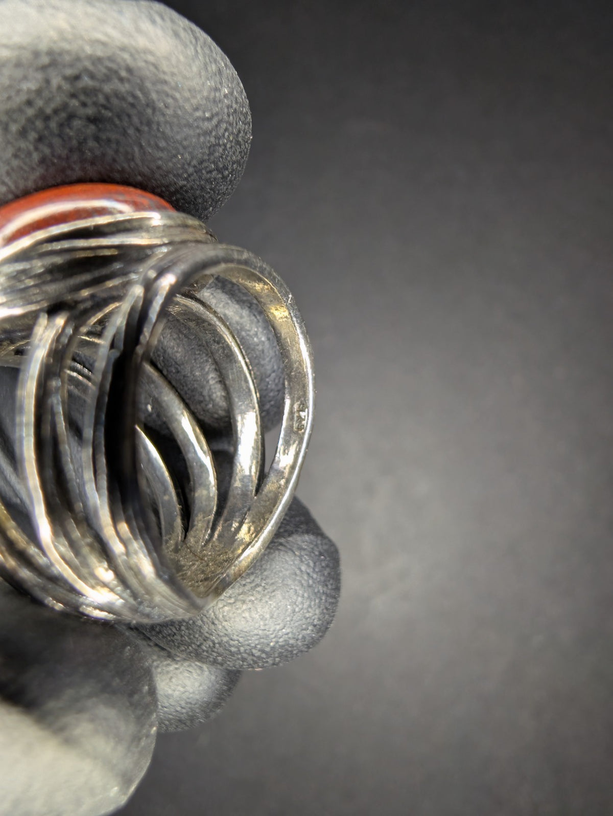 Solid 925 Sterling Silver Red Jasper Cabochon Ring Size 6.5