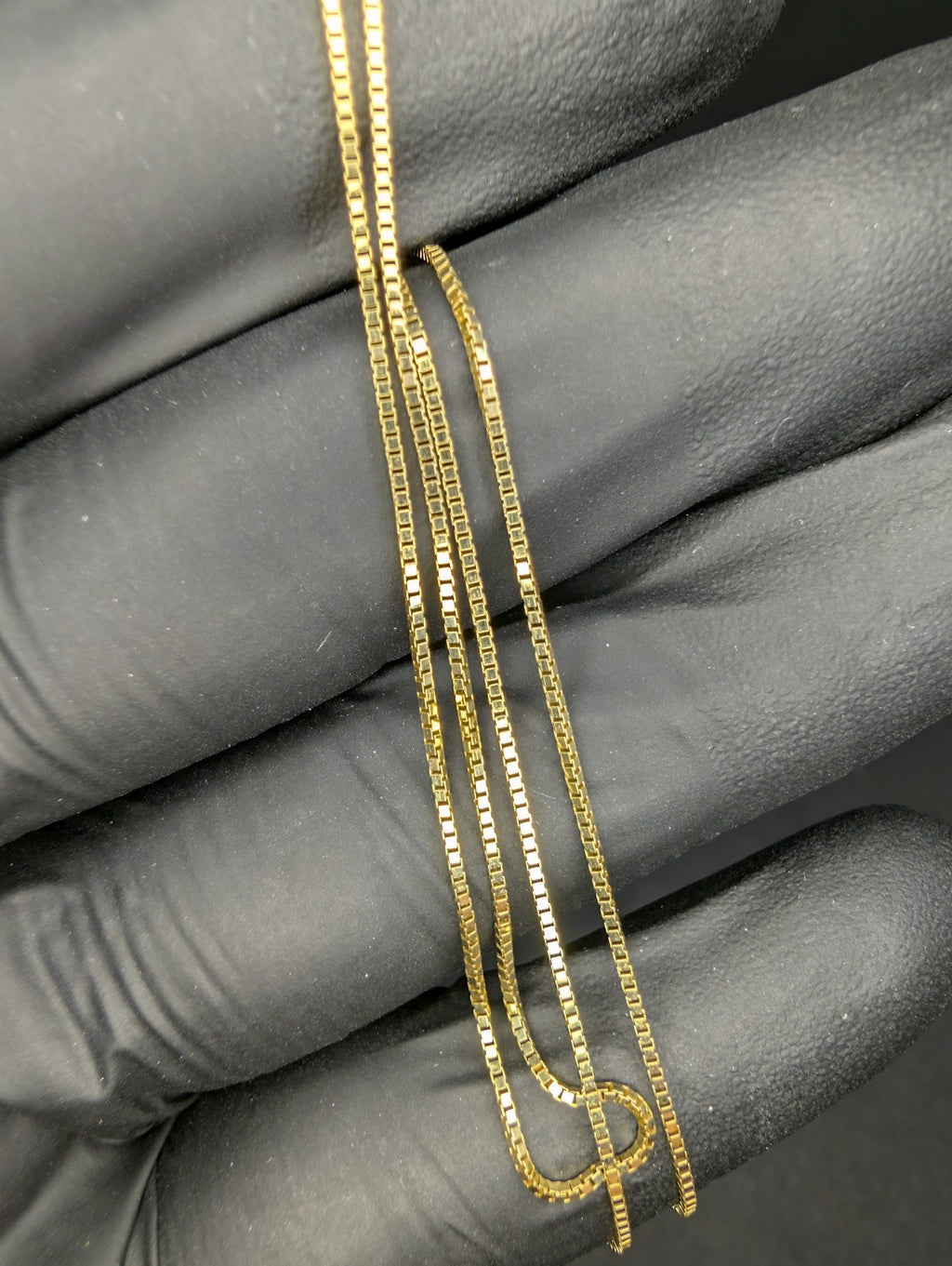 Solid 14k Italian Yellow Gold 16in .8mm Box Link Necklace