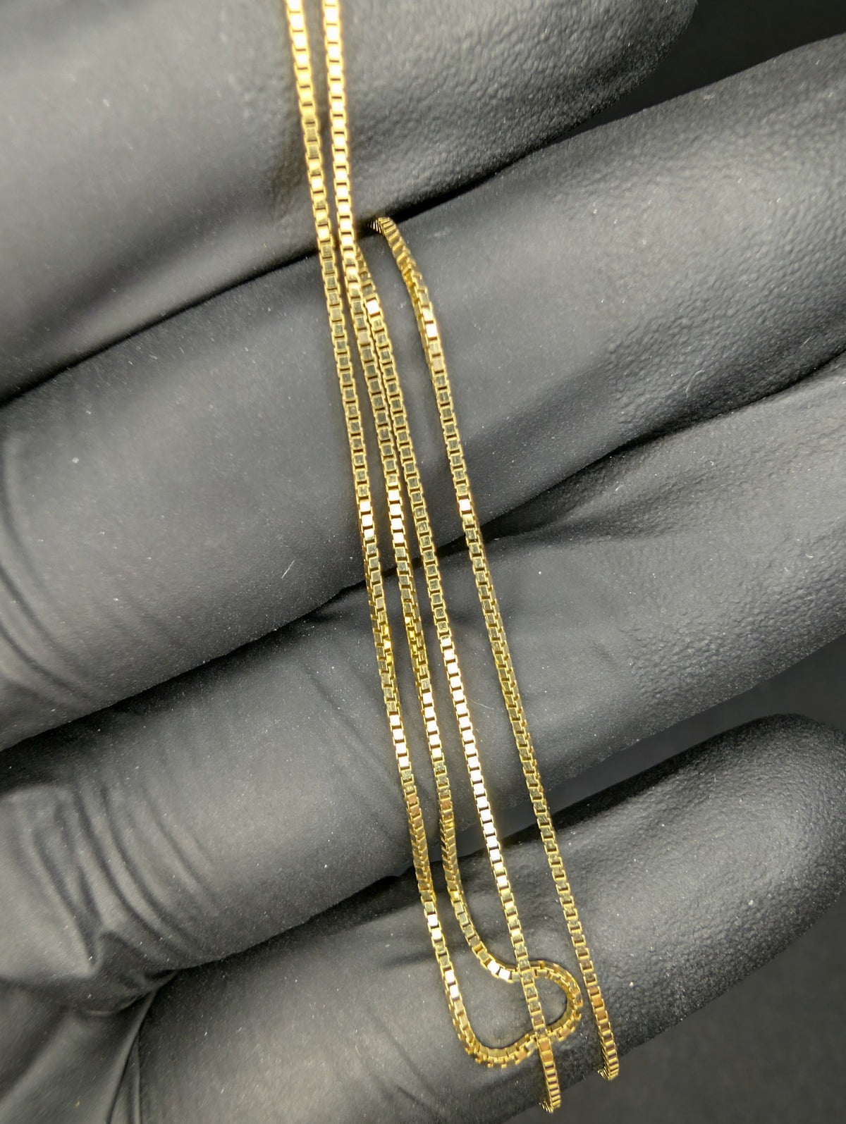 Solid 14k Italian Yellow Gold 16in .8mm Box Link Necklace