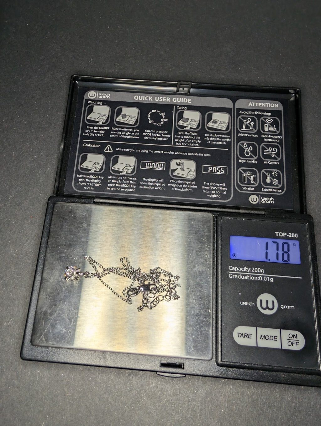 Solid 925 Silver 16.5"- 18" Chain w/ GRA Certified Moissanite Solitaire Pendant