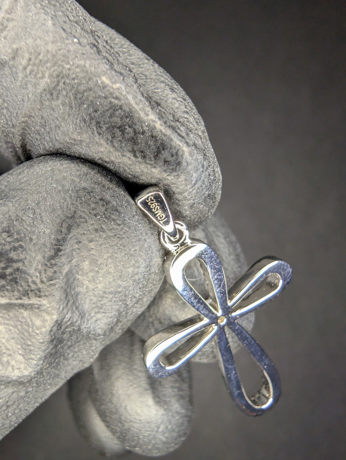 Solid 925 Silver Iced Out VVS D Moissanite Loop Cross Pendant