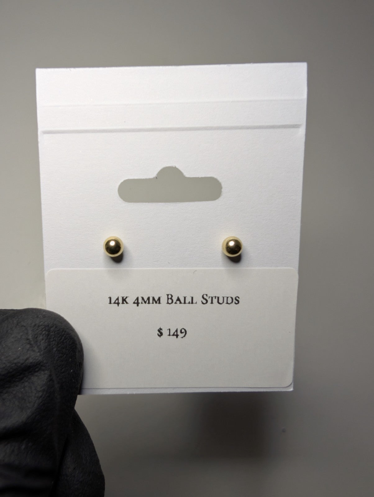 14K Yellow Gold 4.0mm Round Ball Stud Earrings