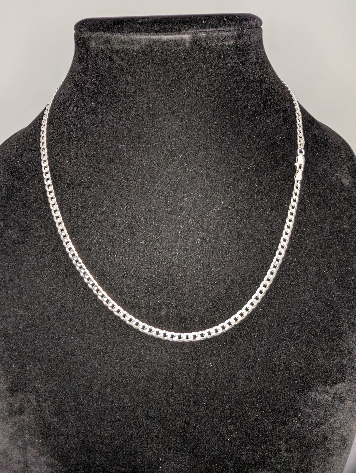 Solid 925 Italian Sterling Silver 20" 4.0mm Flat Cuban Necklace