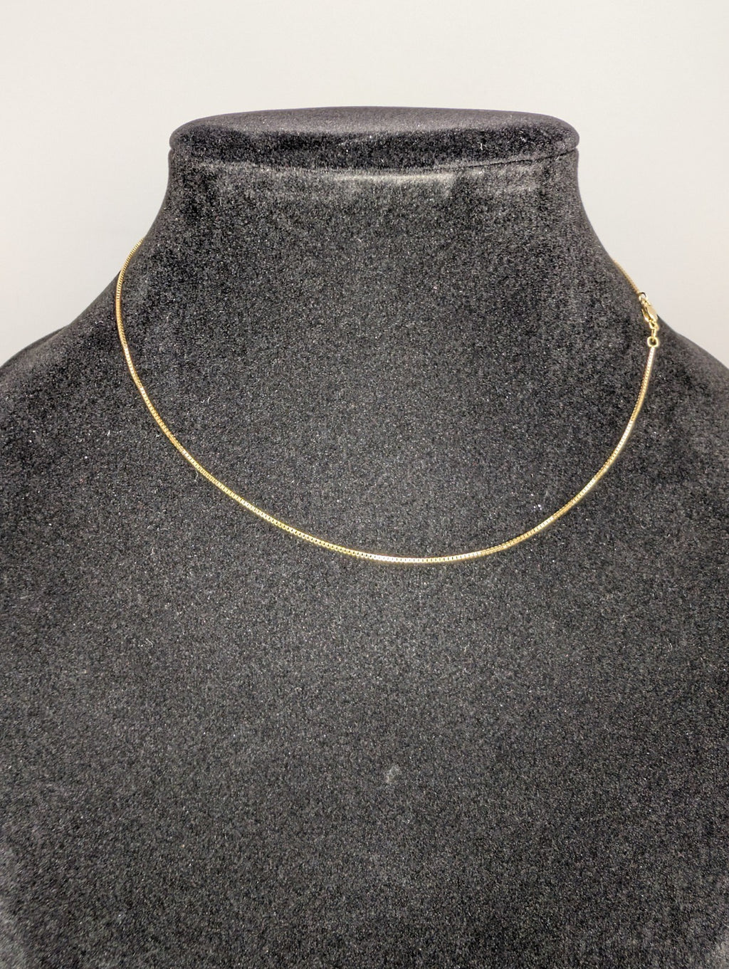 Solid 14k Italian Yellow Gold 16in .8mm Box Link Necklace