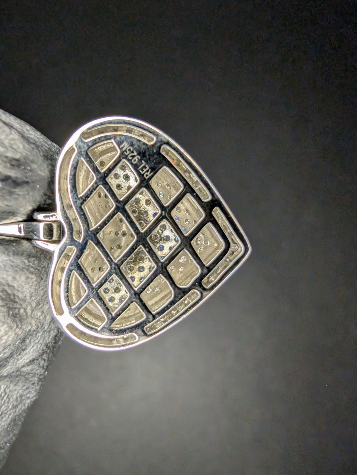Solid 925 Sterling Silver Iced Out VVS D Color Moissanite Heart Pendant