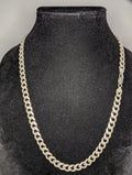Solid 925 Italian Sterling Silver 24in 8.0mm Heavy Miami Cuban Chain Necklace