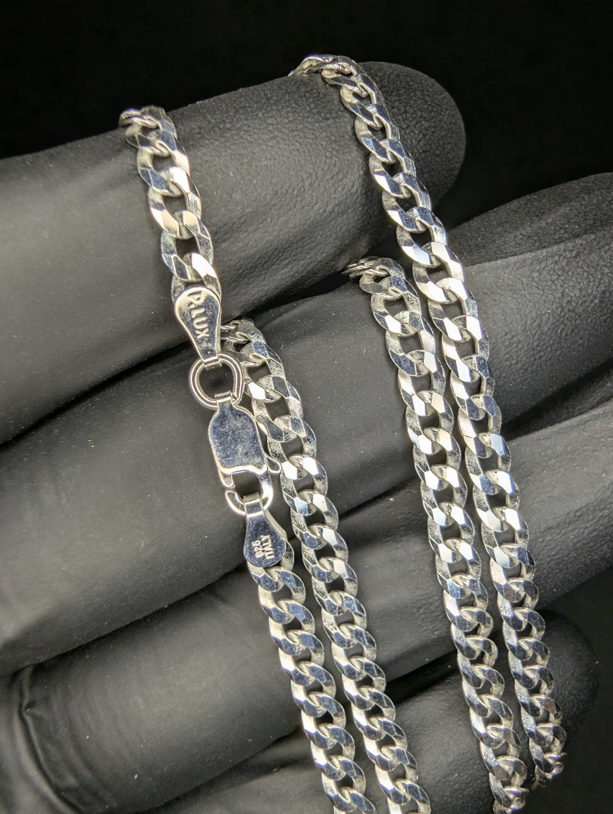 Solid 925 Italian Sterling Silver 18" 4.1mm Flat Cuban Necklace