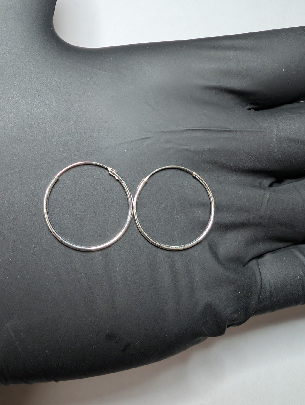 Solid 925 Sterling Silver 22.5mm Endless Hoop Earrings