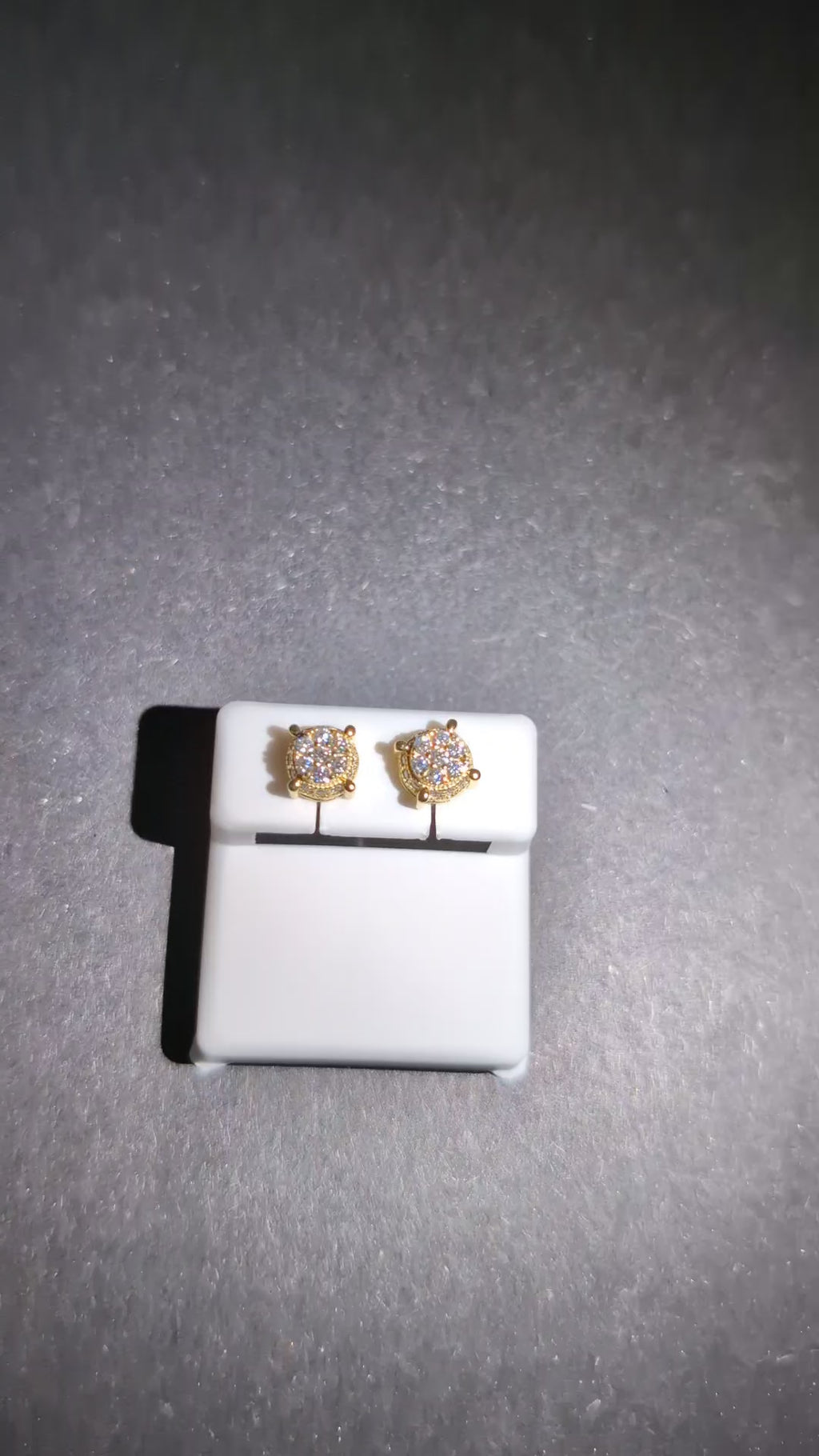Gold over 925 Silver VVS D Moissanite Honeycomb Cluster w/ Hidden Halo Studs
