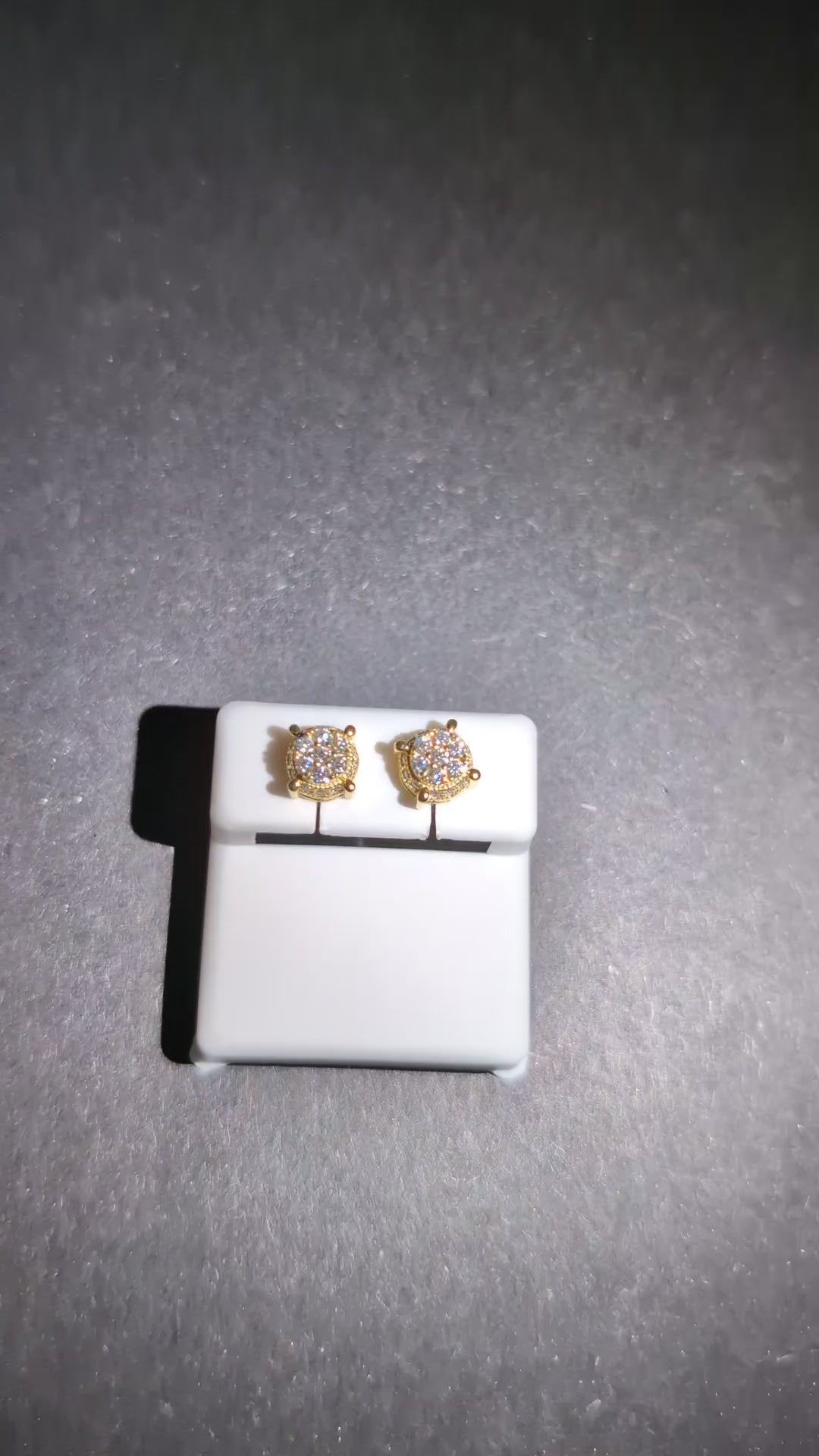 Gold over 925 Silver VVS D Moissanite Honeycomb Cluster w/ Hidden Halo Studs
