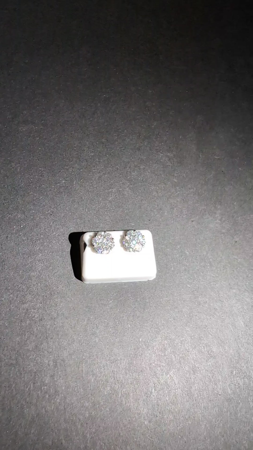 Solid 925 Sterling Silver VVS D Moissanite 10.8mm Honeycomb Cluster Studs