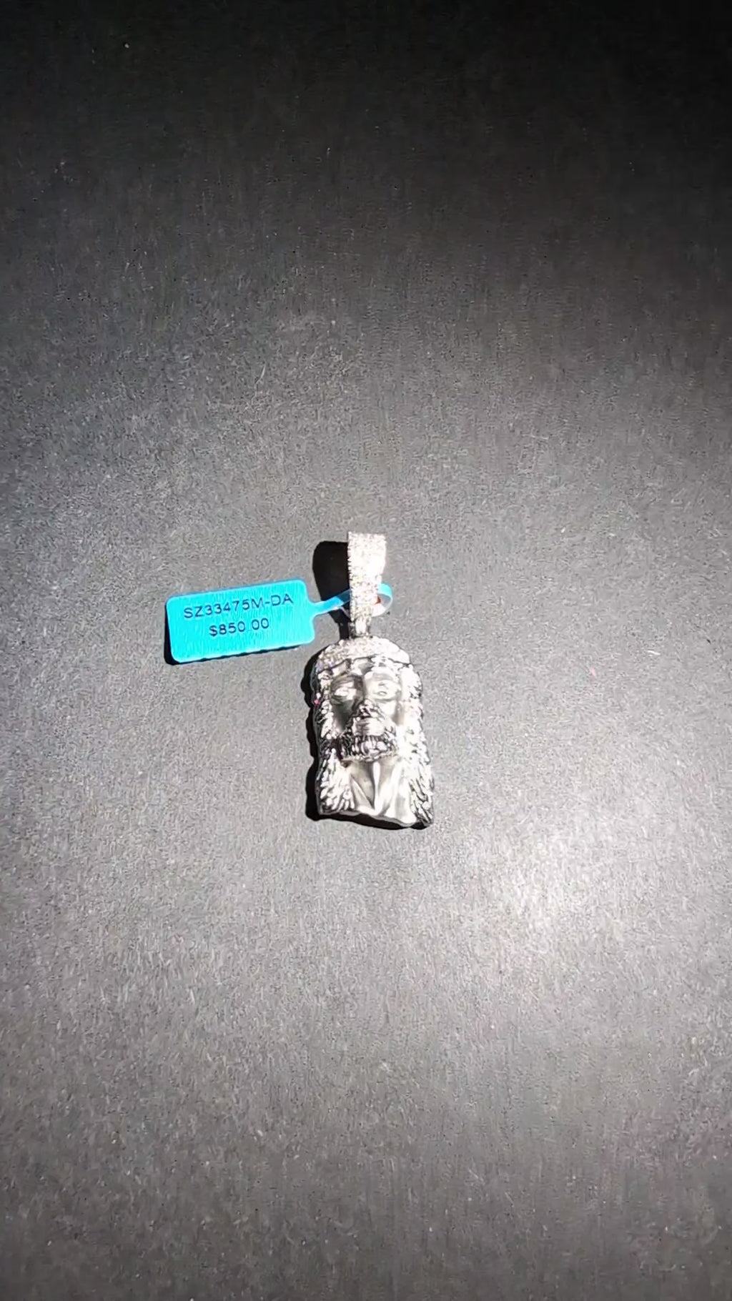 Solid 925 Sterling Silver Icy VVS D Moissanite Matte Finish Jesus Piece Pendant