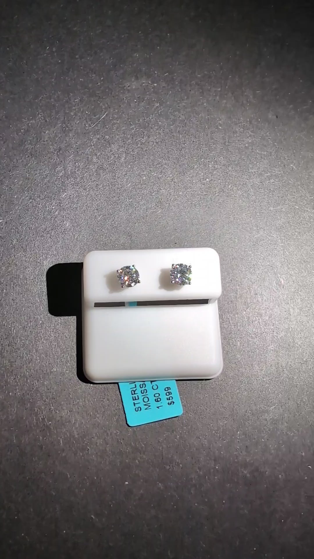 Solid 925 Sterling Silver VVS D 6mm Moissanite Solitaire Studs 1.6CTW