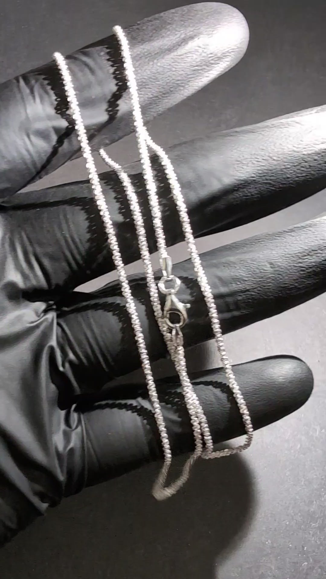 Solid 925 Italian Sterling Silver 1.7mm 22in Twisted Rock / Sparkle Necklace