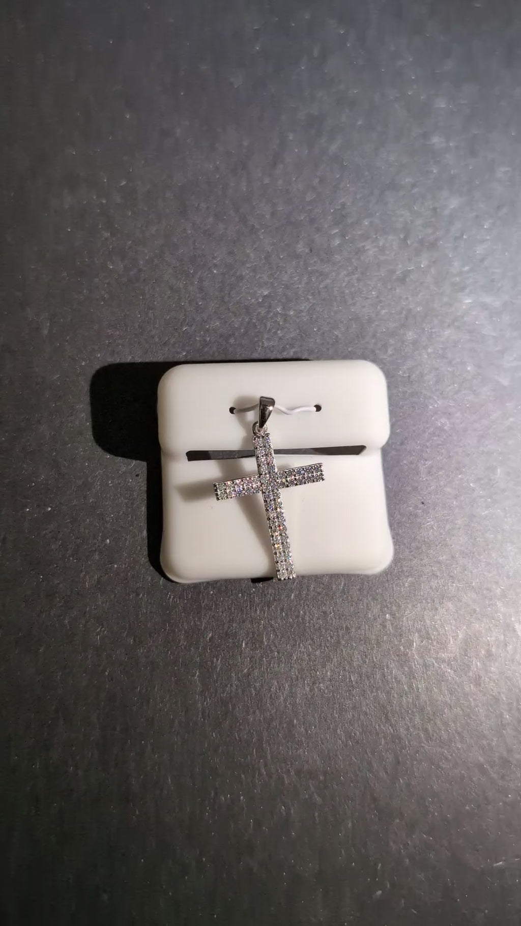 Solid 925 Sterling Silver VVS D Moissanite Pave Cross Pendant