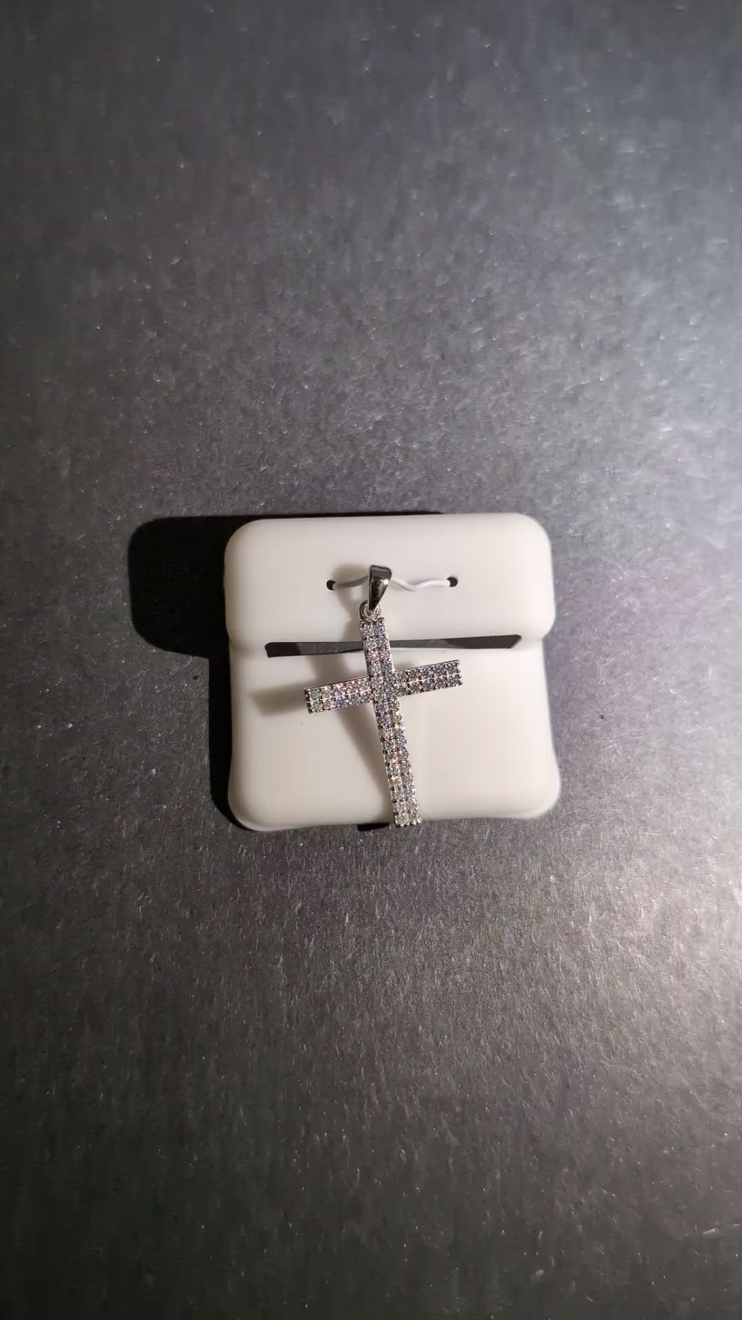 Solid 925 Sterling Silver VVS D Moissanite Pave Cross Pendant