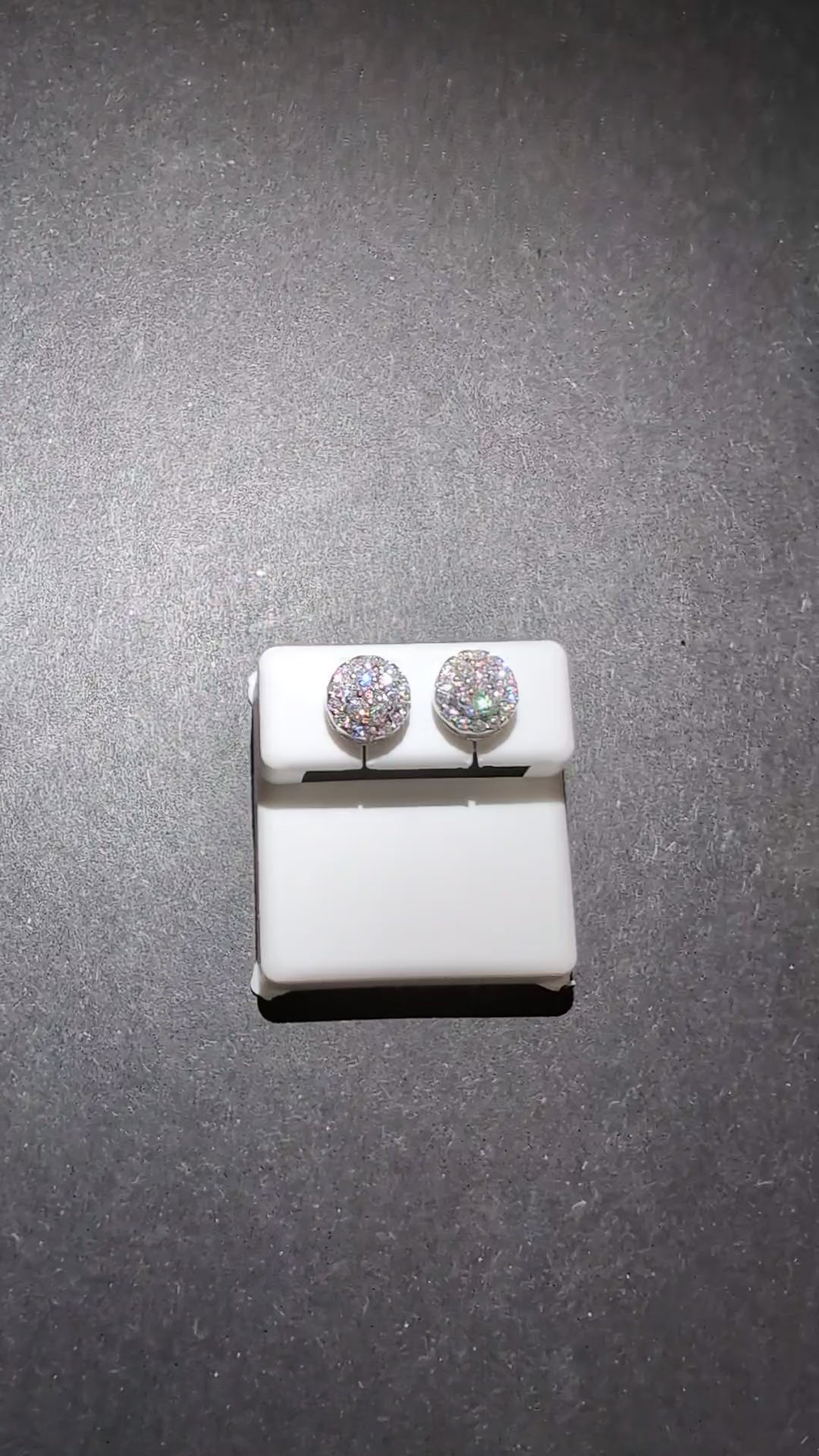 Solid 925 Sterling Silver VVS D Moissanite 9.2mm Step Up Honeycomb Halo Studs