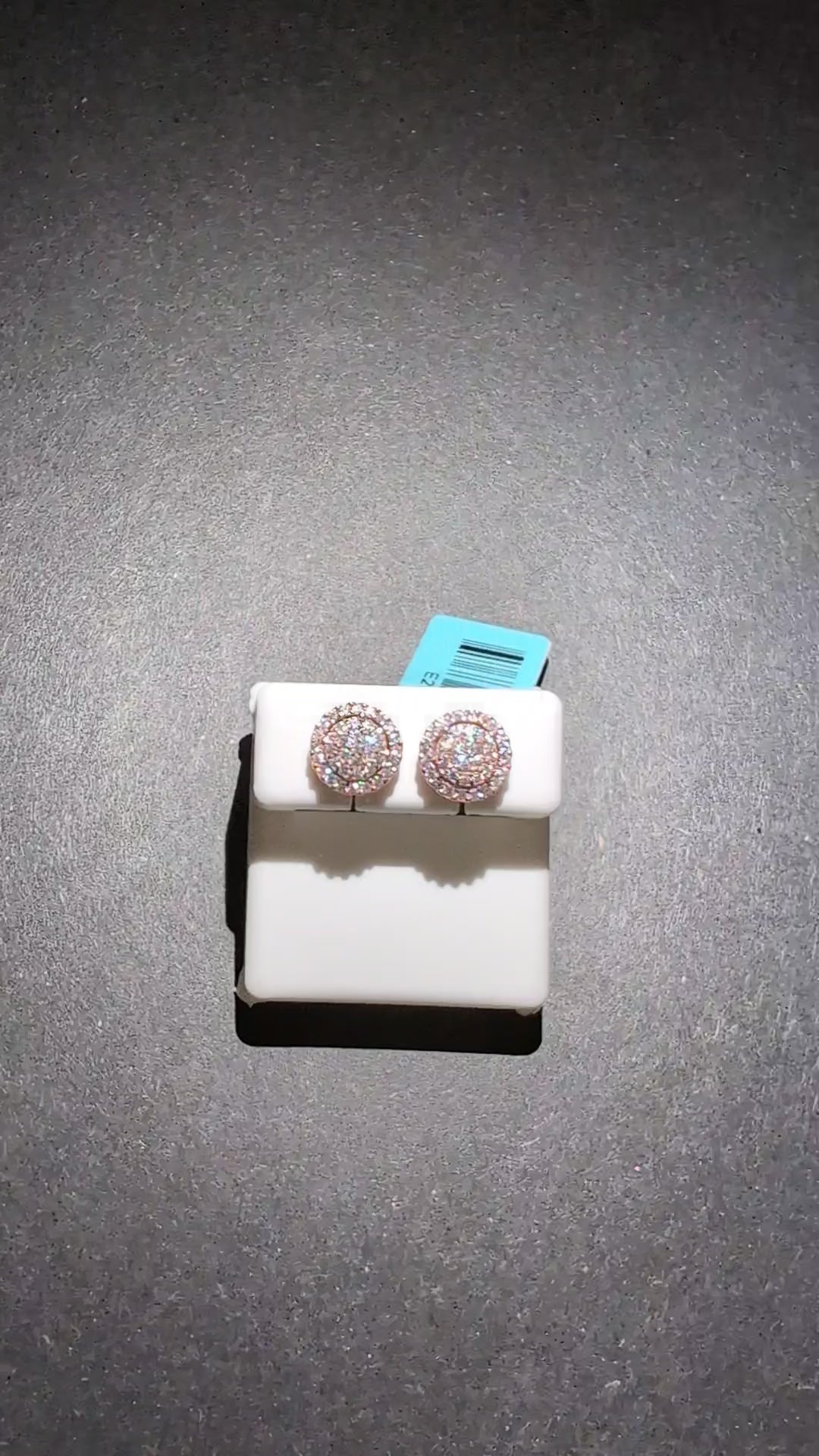 Rose Gold over Solid 925 Silver 9.9mm Iced Out VVS D Moissanite Round Studs