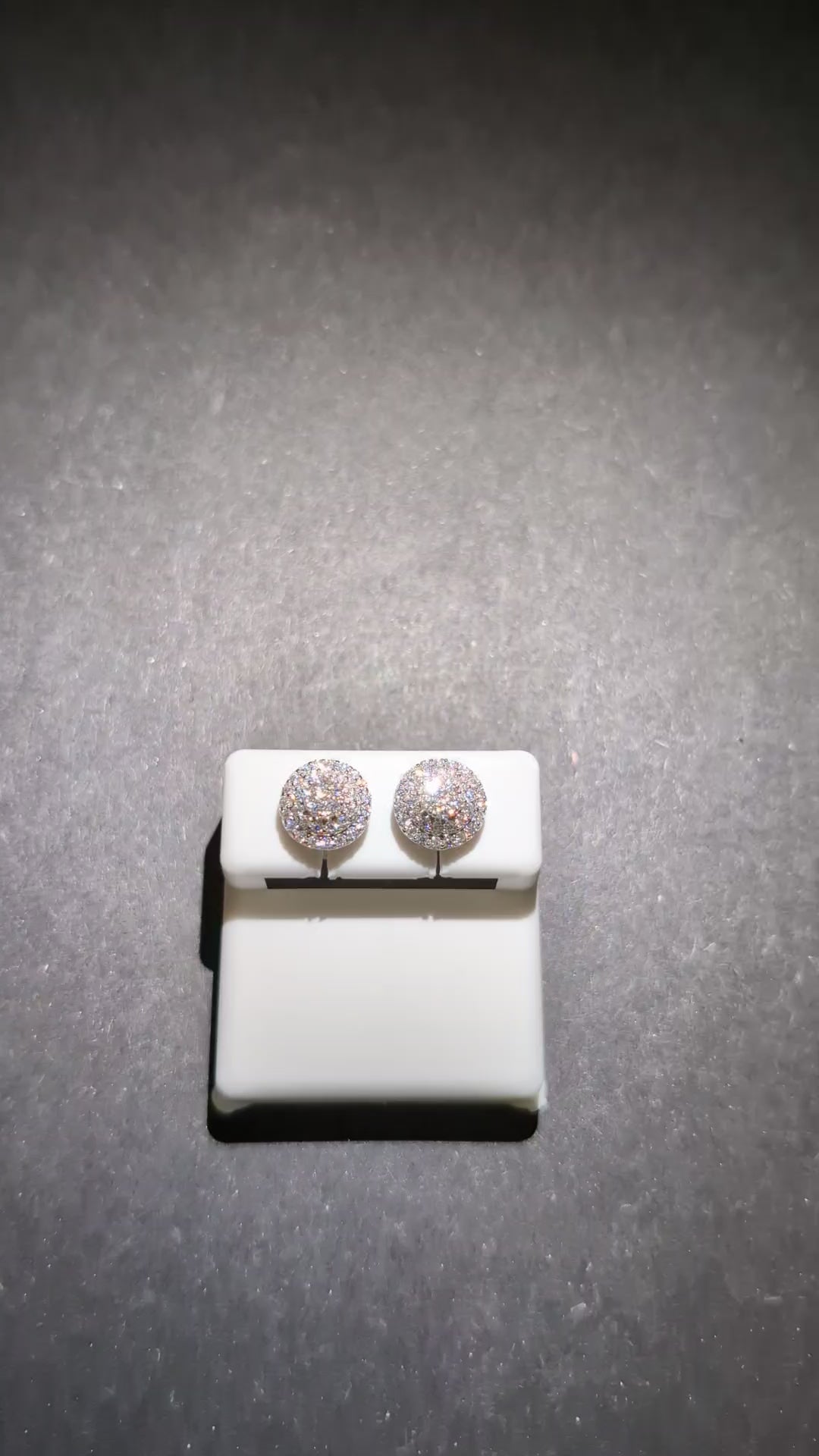 Solid 925 Silver VVS D Moissanite 9.6mm Step Up Cluster Double Halo Studs